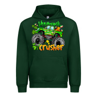 Forest Green Shamrock Crusher Urban Hoodie - CowhideDigitalArt