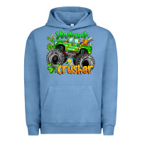 Pigment Pebble Blue Shamrock Crusher Urban Hoodie - CowhideDigitalArt