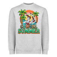 Heather Grey Cowgirl summer Heavyweight Sweatshirt - NancyCooperArtShop