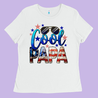 Cool Papa American Ladies Tee Designed By Lillyallendesigns