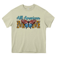 Mossy all american mom american flag butterfly Heavy Core Tee - LillyAllenDesigns