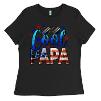 Black Cool Papa American Ladies Tee - LillyAllenDesigns