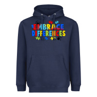 Navy Embrace differences Heavyweight Hoodie - FaDigitalArtStudio