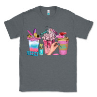 Charcoal Heather Nail Coffee Cups With Rings Bbs Classic Tee - BundleAndBundleShop