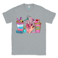 Heather Grey Nail Coffee Cups With Rings Bbs Classic Tee - BundleAndBundleShop