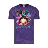 Cloud Purple Messy Bun Cosmetologist Bbs Vintage Tee - BundleAndBundleShop