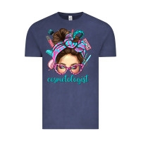 Vintage Denim Messy Bun Cosmetologist Bbs Vintage Tee - BundleAndBundleShop