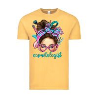 Vintage Mustard Messy Bun Cosmetologist Bbs Vintage Tee - BundleAndBundleShop