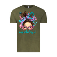 Vintage Olive Messy Bun Cosmetologist Bbs Vintage Tee - BundleAndBundleShop