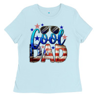 Baby Blue Cool American Dad Ladies Tee - LillyAllenDesigns