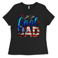 Black Cool American Dad Ladies Tee - LillyAllenDesigns