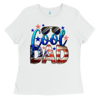 White Cool American Dad Ladies Tee - LillyAllenDesigns