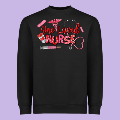 One Loved Nurse Heavyweight Sweatshirt Designed By Texasbilliewilder