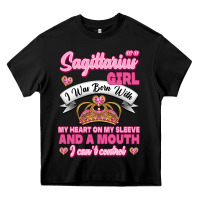Black As A Sagittarius Girl I Was Born With My Heart On My Sleeve And  Mouth Heavy Core Tee - Jasminsmagicworld