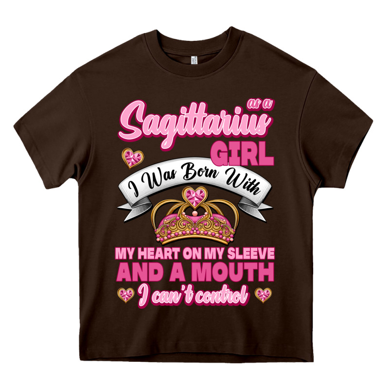 As A Sagittarius Girl I Was Born With My Heart On My Sleeve And  Mouth Heavy Core Tee by Jasminsmagicworld | Teevron