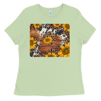 Matcha sunflowers cowhide leopard mousepad Ladies Tee - Jasminsmagicworld