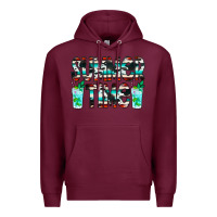 Burgundy Summer Time Cowhide Serape Premium Hoodie - CowCowDesign