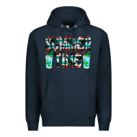 Navy Summer Time Cowhide Serape Premium Hoodie - CowCowDesign