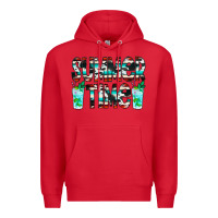 Red Summer Time Cowhide Serape Premium Hoodie - CowCowDesign
