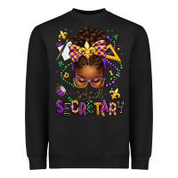 Black mardi gras school secretary afro messy bun Heavyweight Sweatshirt - texasbilliewilder