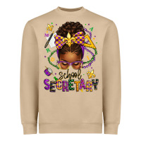 Mushroom mardi gras school secretary afro messy bun Heavyweight Sweatshirt - texasbilliewilder