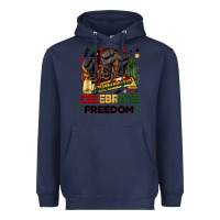 Navy Juneteenth celebrate freedom Heavyweight Hoodie - FaDigitalArtStudio