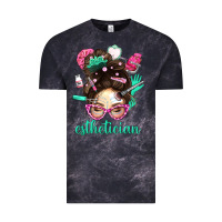 Cloud Black Esthetician Messy Bun With Pink Leopard Glasses Bbs Vintage Tee - BundleAndBundleShop