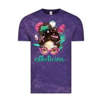 Cloud Purple Esthetician Messy Bun With Pink Leopard Glasses Bbs Vintage Tee - BundleAndBundleShop