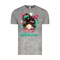 Cloud Rock Esthetician Messy Bun With Pink Leopard Glasses Bbs Vintage Tee - BundleAndBundleShop