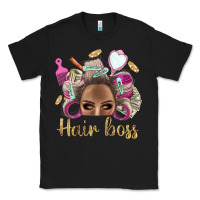Black Hair Boss Afro Messy Bun With Money Bbs Classic Tee - BundleAndBundleShop