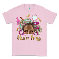 Bubblegum Pink Hair Boss Afro Messy Bun With Money Bbs Classic Tee - BundleAndBundleShop