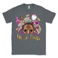 Charcoal Heather Hair Boss Afro Messy Bun With Money Bbs Classic Tee - BundleAndBundleShop