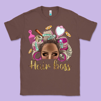 Hair Boss Afro Messy Bun With Money Bbs Classic Tee Designed By Bundleandbundleshop