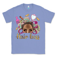 Colony Blue Hair Boss Afro Messy Bun With Money Bbs Classic Tee - BundleAndBundleShop