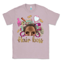 Lilac Hair Boss Afro Messy Bun With Money Bbs Classic Tee - BundleAndBundleShop