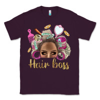 Plum Hair Boss Afro Messy Bun With Money Bbs Classic Tee - BundleAndBundleShop