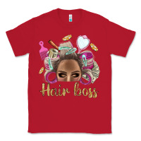 Red Hair Boss Afro Messy Bun With Money Bbs Classic Tee - BundleAndBundleShop