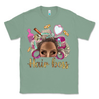 Sage Hair Boss Afro Messy Bun With Money Bbs Classic Tee - BundleAndBundleShop