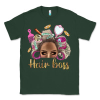 Sports Green Hair Boss Afro Messy Bun With Money Bbs Classic Tee - BundleAndBundleShop