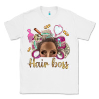 White Hair Boss Afro Messy Bun With Money Bbs Classic Tee - BundleAndBundleShop