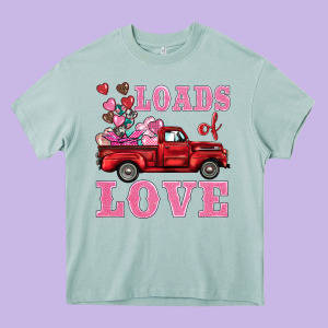 Loads Of Love Truck Heavy Core Tee Designed By Barkaloodesign
