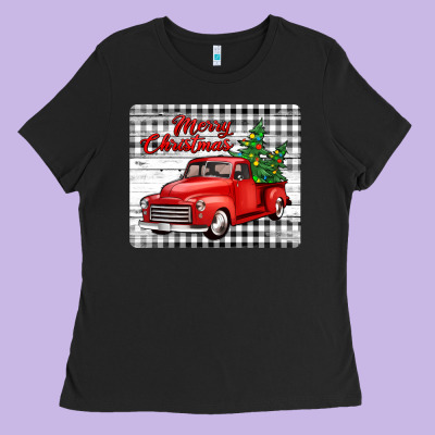 Merry Christmas Mousepad Ladies Tee Designed By Jasminsmagicworld