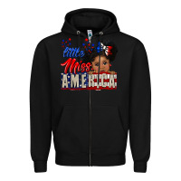 Black little miss america black girl peekaboo Zipper Hoodie - CowGirlArtShop