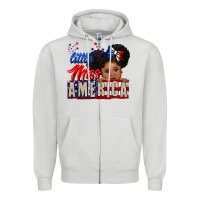 Dove Grey little miss america black girl peekaboo Zipper Hoodie - CowGirlArtShop