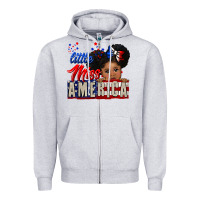 Heather Grey little miss america black girl peekaboo Zipper Hoodie - CowGirlArtShop