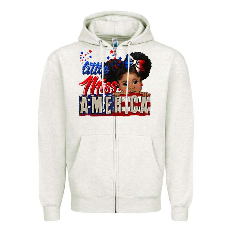 Little Miss America Black Girl Peekaboo Zipper Hoodie by CowGirlArtShop | Teevron