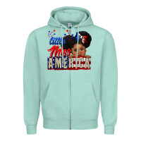Seafoam little miss america black girl peekaboo Zipper Hoodie - CowGirlArtShop