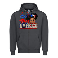 Smoke little miss america black girl peekaboo Zipper Hoodie - CowGirlArtShop