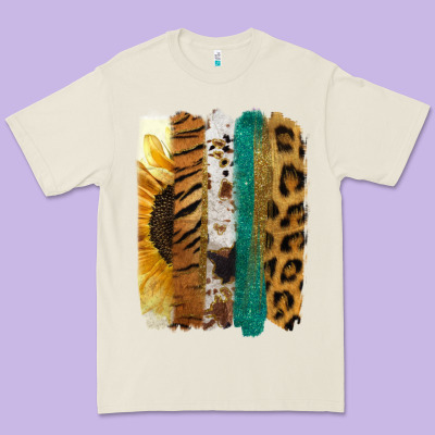 Leopard Sunflower Brush Strokes Premium Tee Designed By Jasminsmagicworld