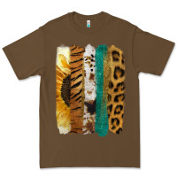 Cacao Leopard Sunflower Brush Strokes Premium Tee - Jasminsmagicworld